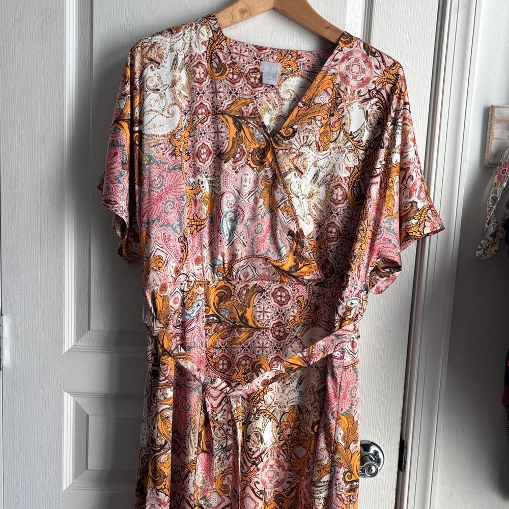 Chico's Paisley Maxi Silky Dress - Picture 8 of 11